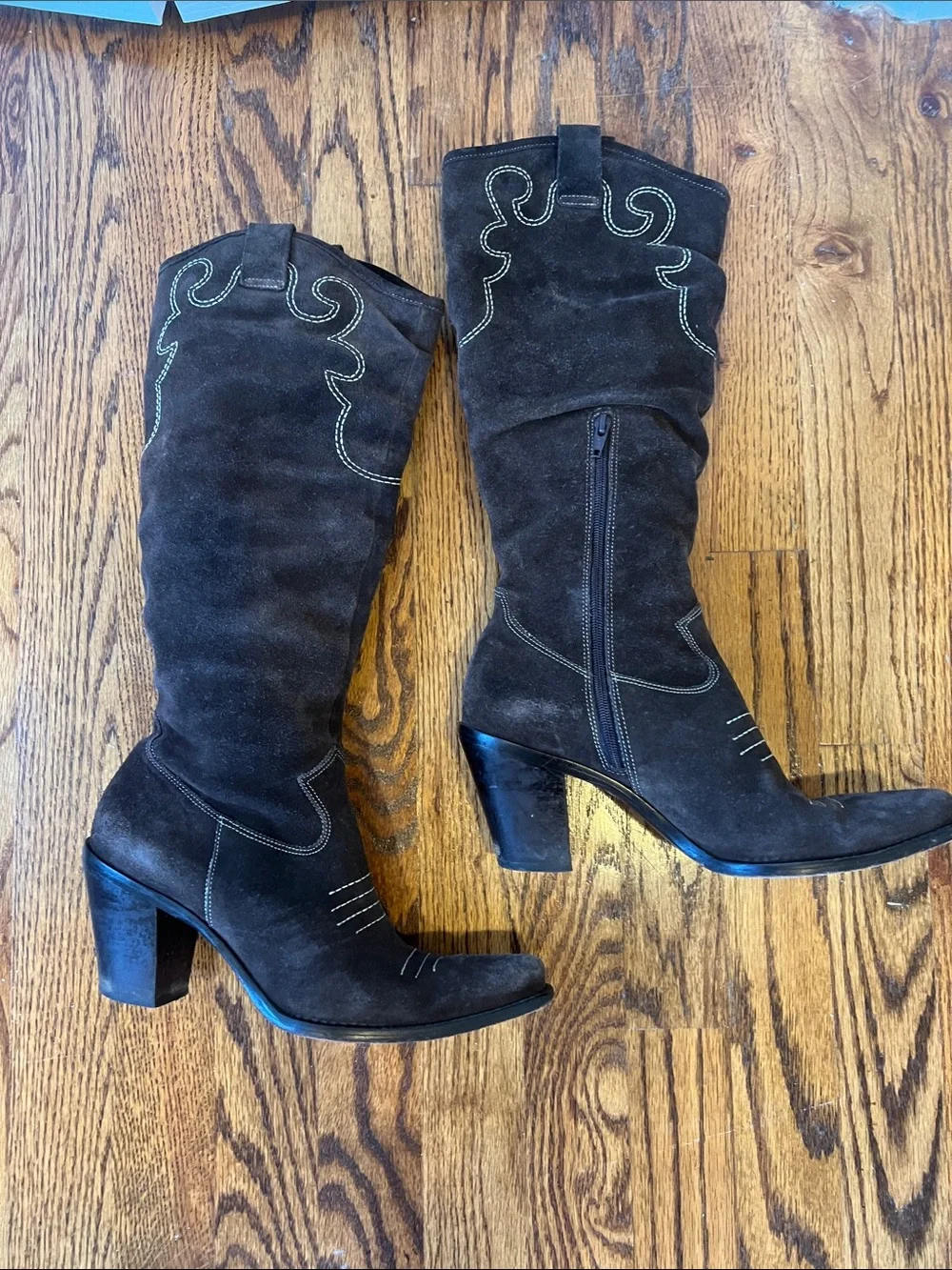 Women's Brown Suede Over-the-Knee Western Boots